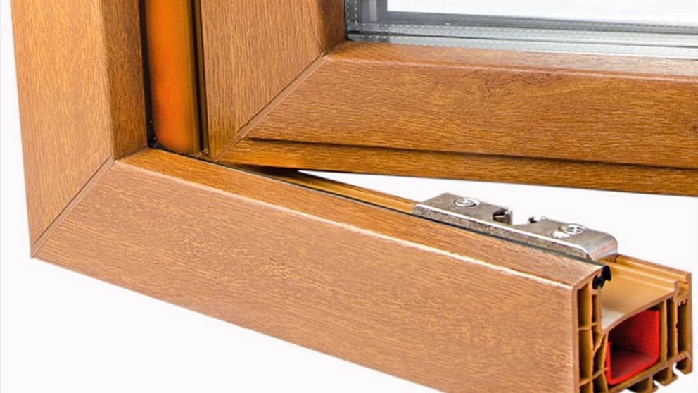 پنجره دوجداره UPVC روکش لمینت