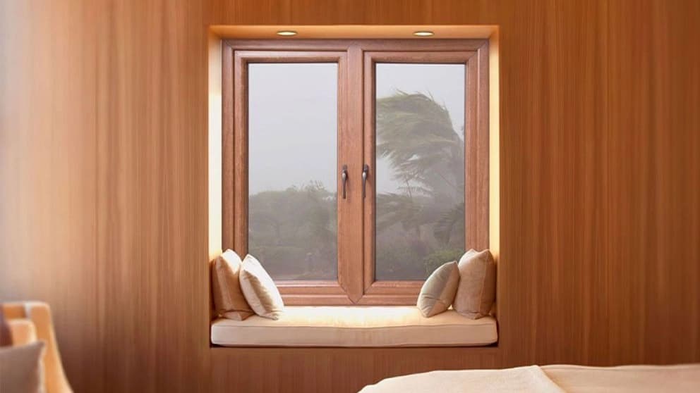 پنجره دوجداره UPVC روکش لمینت